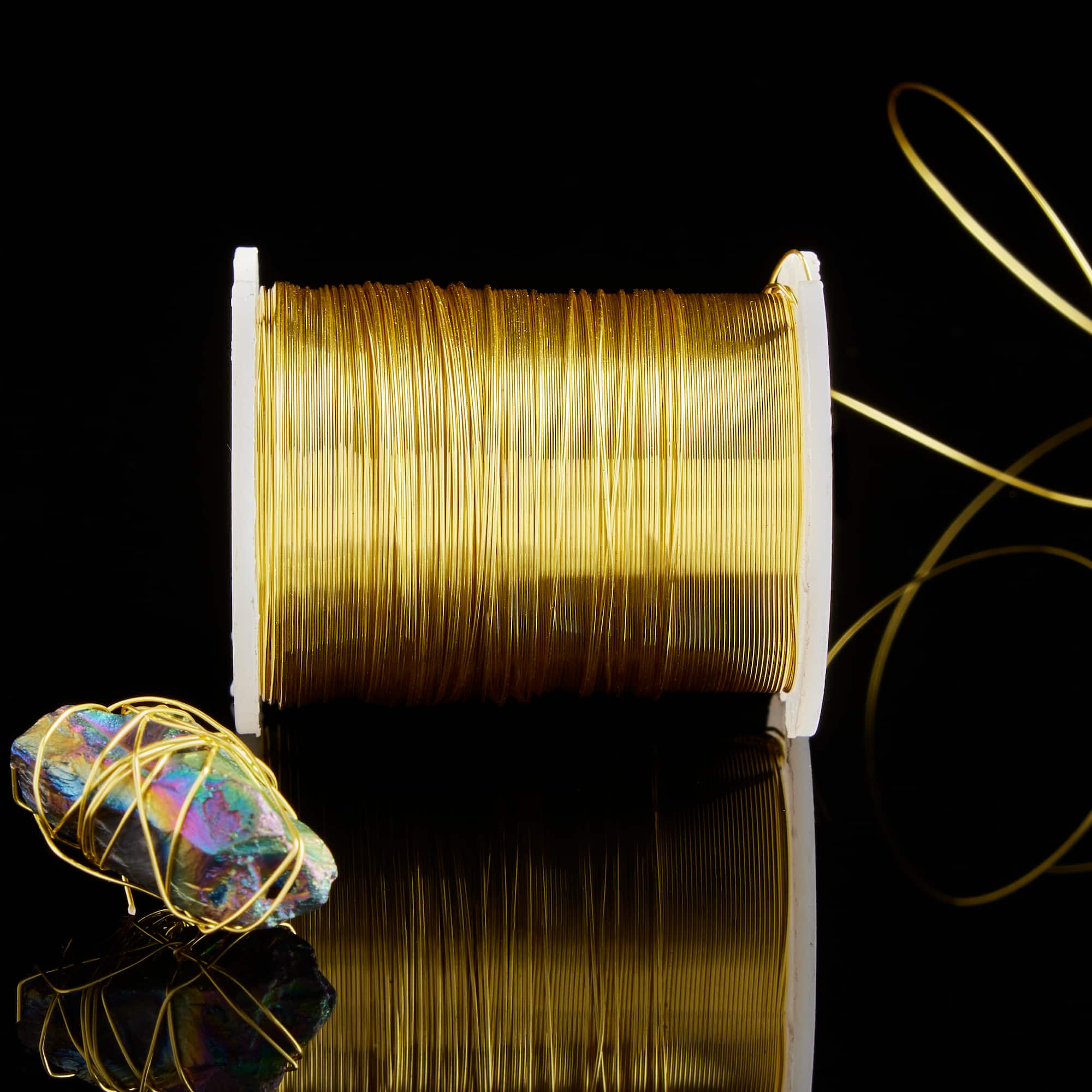 12 Pack: 28 Gauge Gold Beading Wire by Bead Landing™
